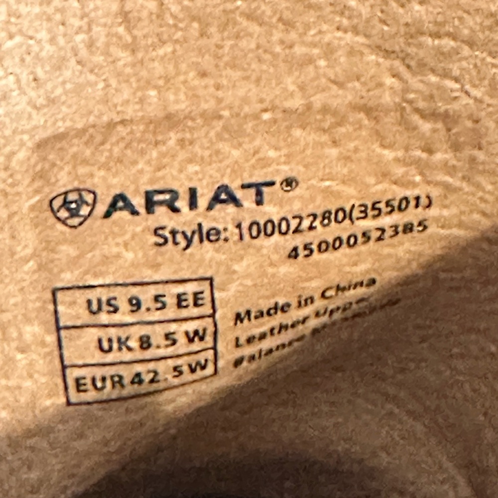 ARIAT Men's Black Western Leather Cowboy Black Boots Size 9.5EE - Picture 11 of 15